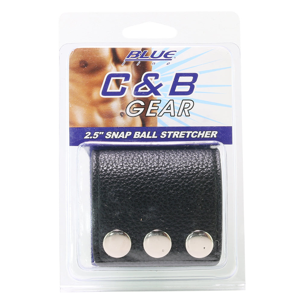 Blue Line 2.5" Snap Ball Stretcher - Luxurious Faux Leather for Intense Pleasure