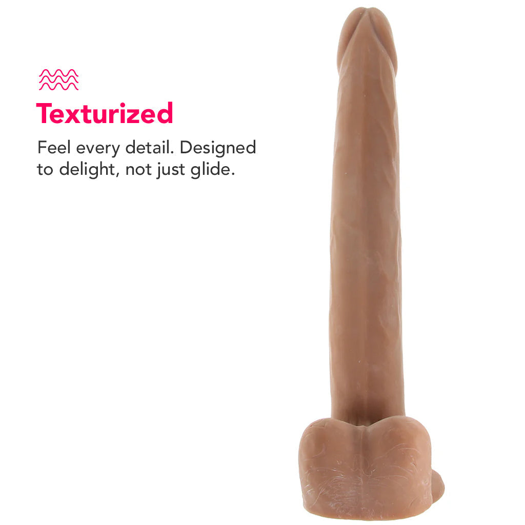Size Queen 12 Inch Dildo in Brown