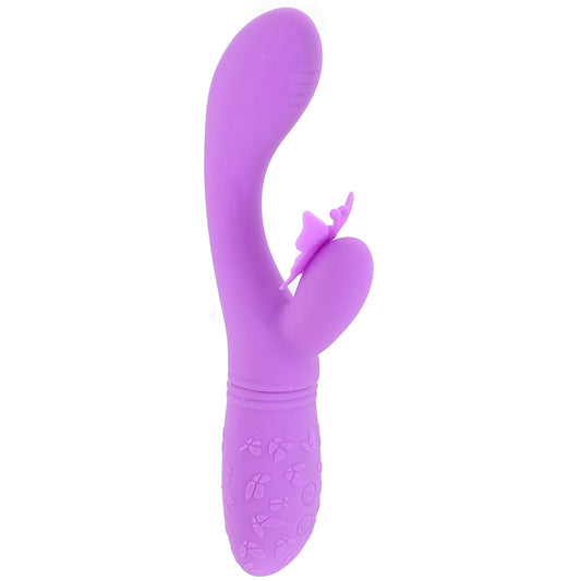CalExotics Butterfly Kiss Flutter: Rechargeable Dual-Stimulation Rabbit Vibrator in Luxurious Purple