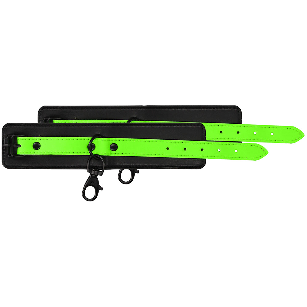 Ouch! Electrifying Glow: Vegan Leather Bondage Belt & Cuffs | Small-Medium
