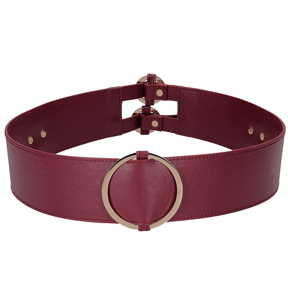 Ouch! Halo Burgundy Waist Bondage Belt - Seductive Luxury & Versatile Play