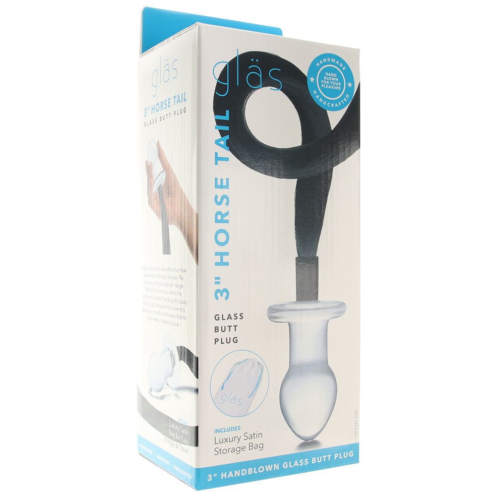 gläs Horse Tail Butt Plug: Seductive Pyrex Glass Anal Toy with Extra Long Tail