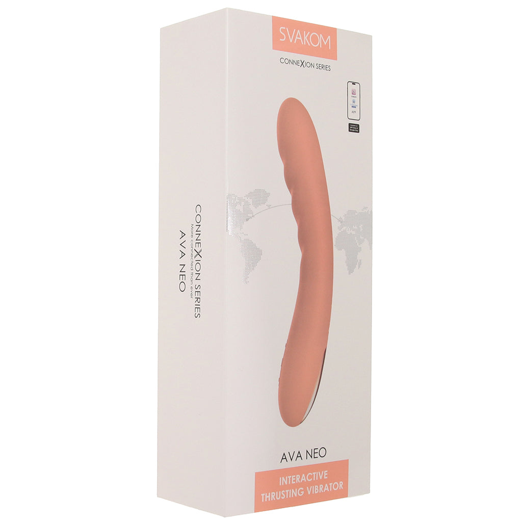 Ava Neo Interactive Thrusting Vibe in Peach Pink