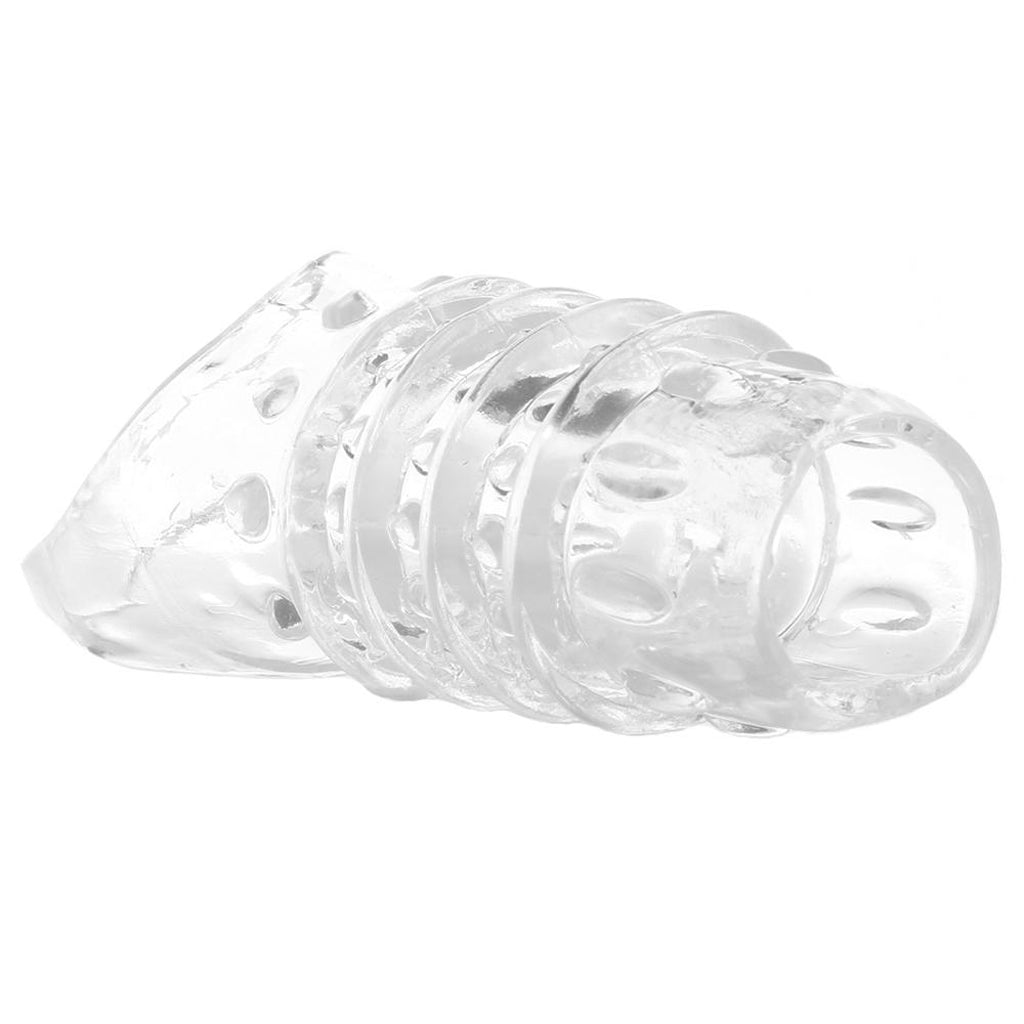 Luxury Textured Penis Sheath in Clear TPE - Heighten Sensation & Extend Pleasure