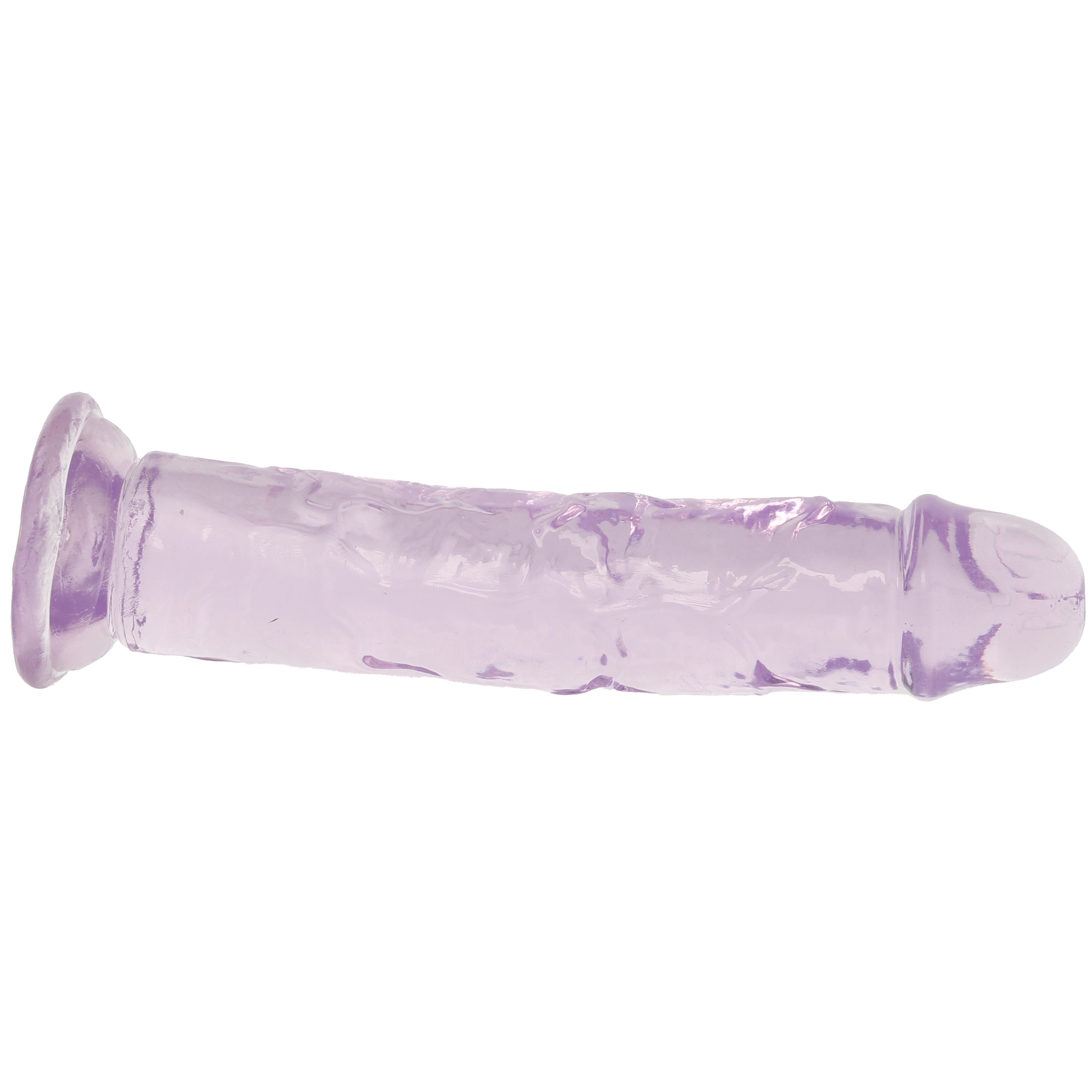 RealRock Crystal Clear 5 Inch Jelly Dildo in Purple