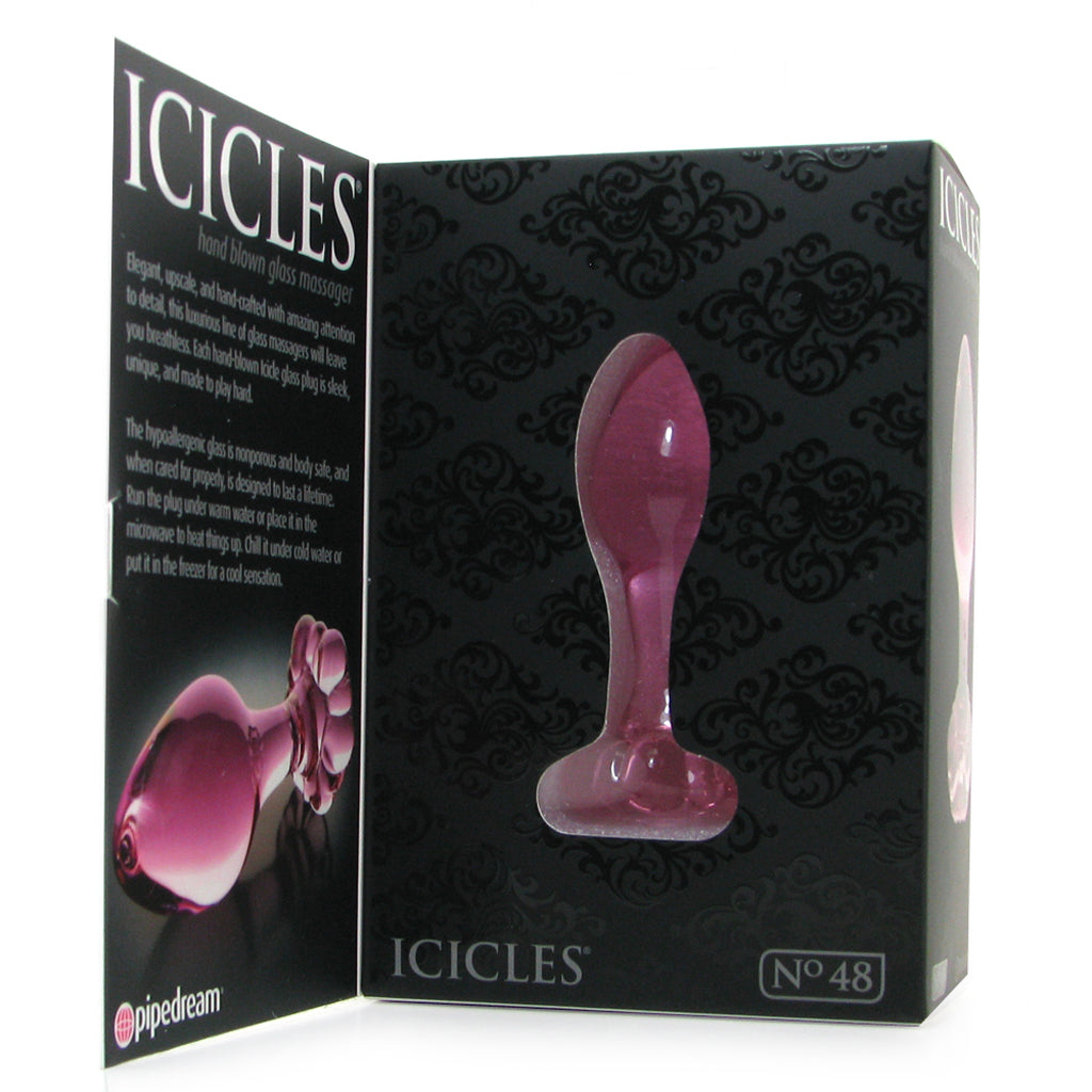 Icicles No. 48 | Hand-Blown Pink Glass Butt Plug | Beginner-Friendly & Luxurious Anal Toy