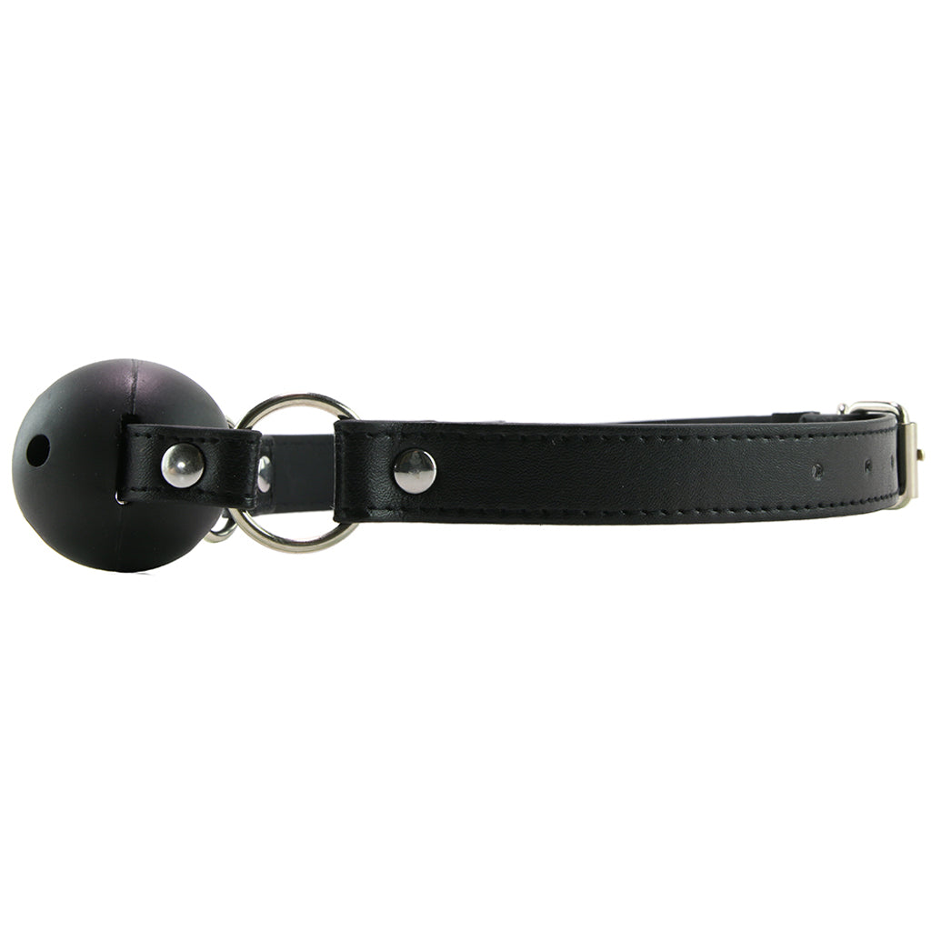 Ouch! Black Ball Gag: Exquisite Faux Leather Oral Restraint for Intense Play