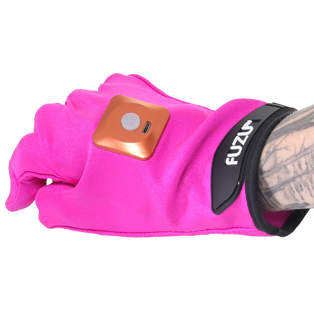 Deeva Fuzu Vibrating Small Massage Gloves in Pink - Vibrators - HoneyHugs Canada (View 5)