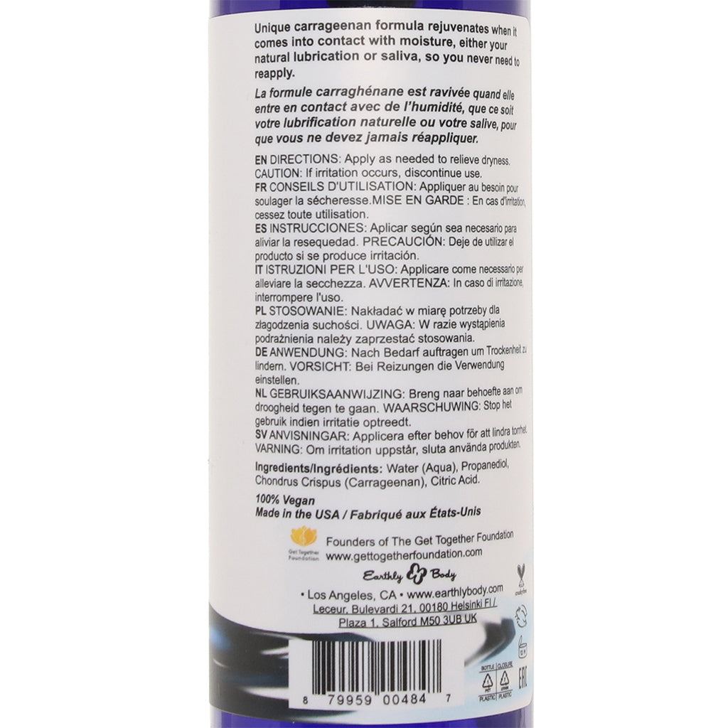 Earthly Body Water Slide: Luxurious, Natural, Re-activating Personal Lubricant