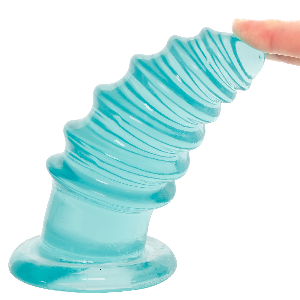 Crystal Jellies 6 Inch Anal Twist Butt Plug in Teal