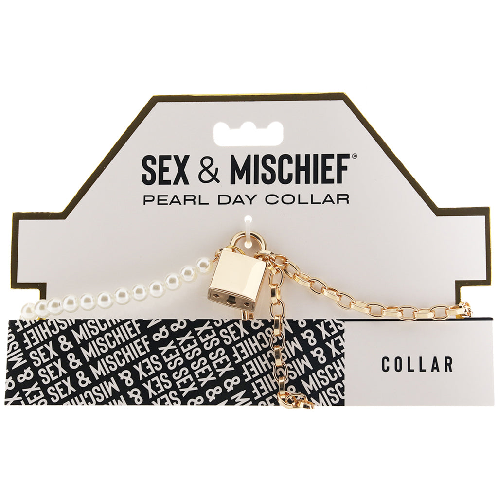 Sex & Mischief Pearl Day Collar | Rose Gold Chain & Discreet Elegance