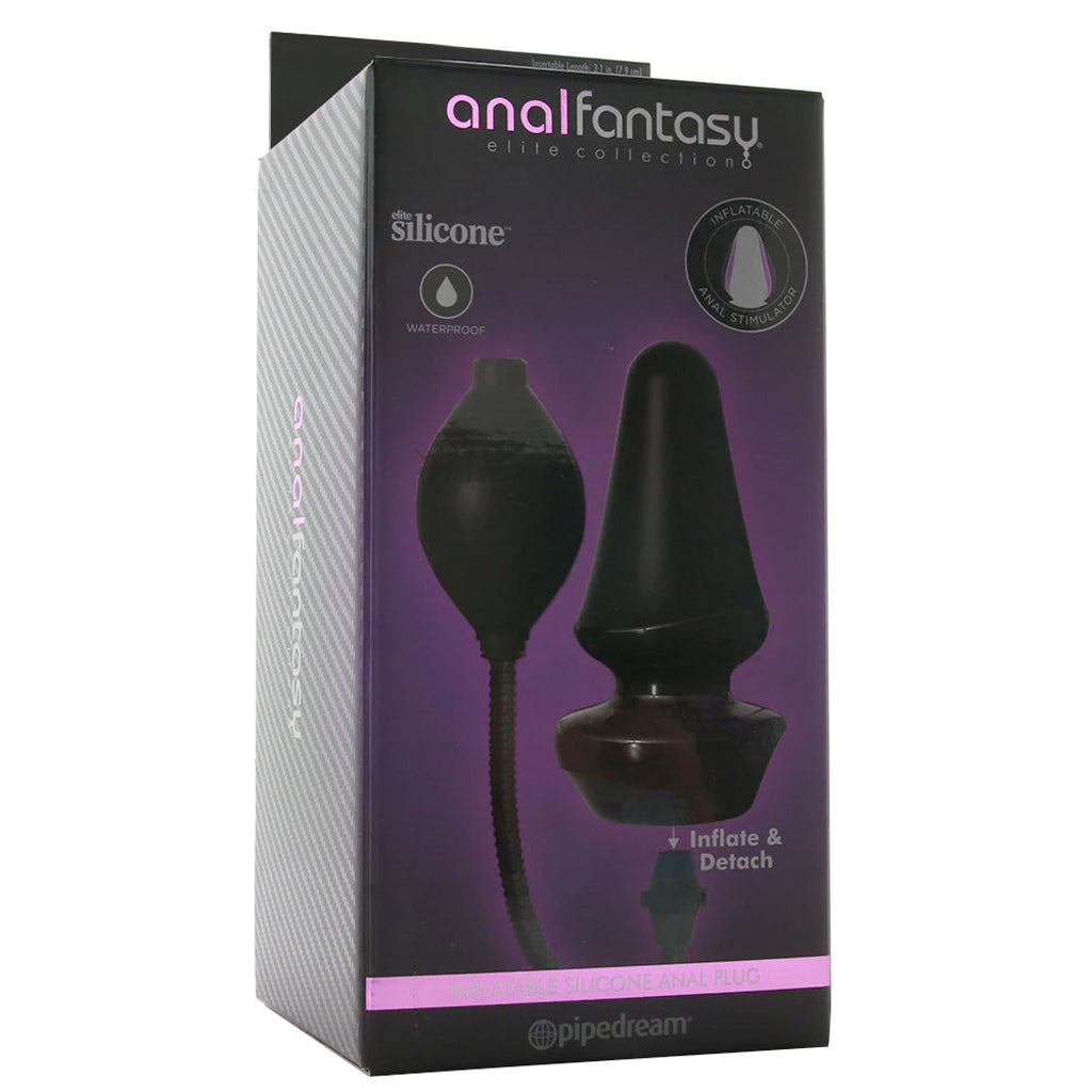 Anal Fantasy Inflatable Anal Plug Black - Expandable Silicone Pleasure