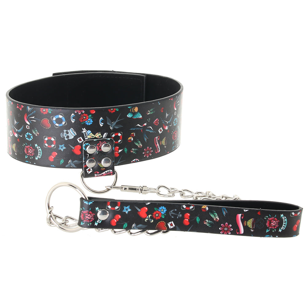Ouch! Old School Tattoo Leash & Collar