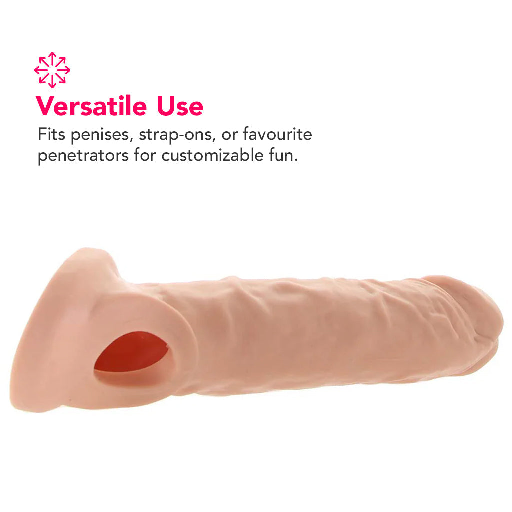 RealRock Penis Sleeve 9 Inch Extender in White