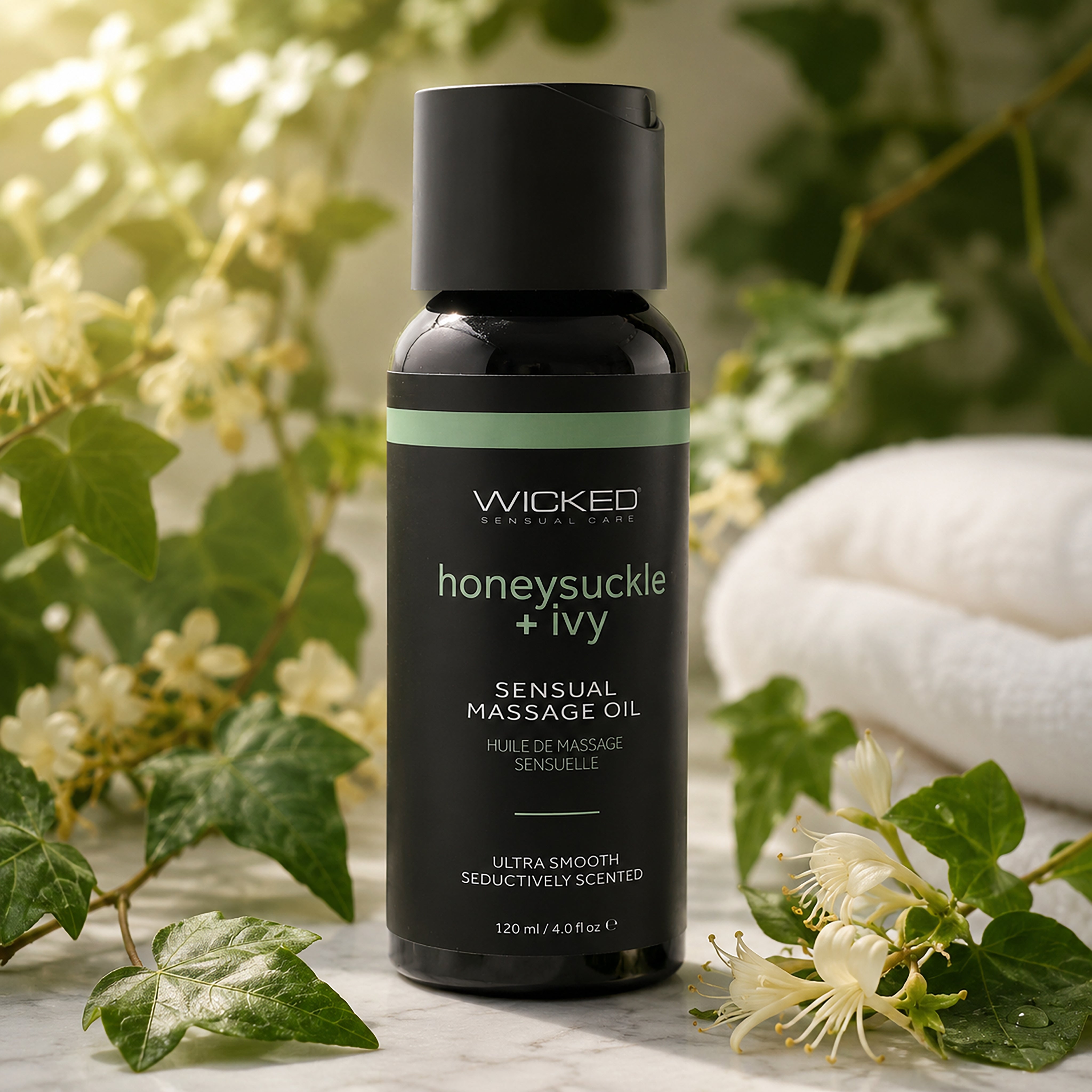 Sensual Massage Oil 4oz/120ml in Honeysuckle & Ivy