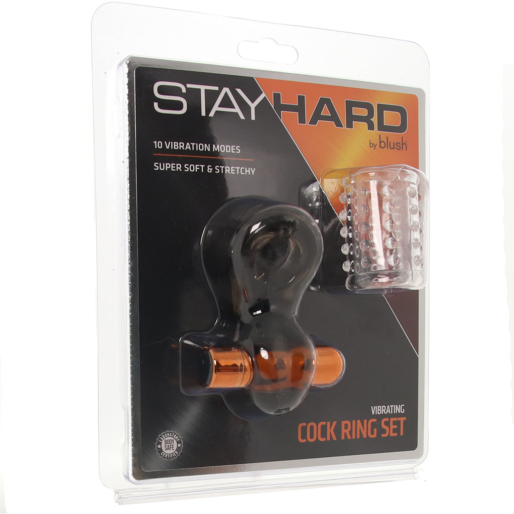 Stay Hard Smooth Vibrating Cock Ring Set