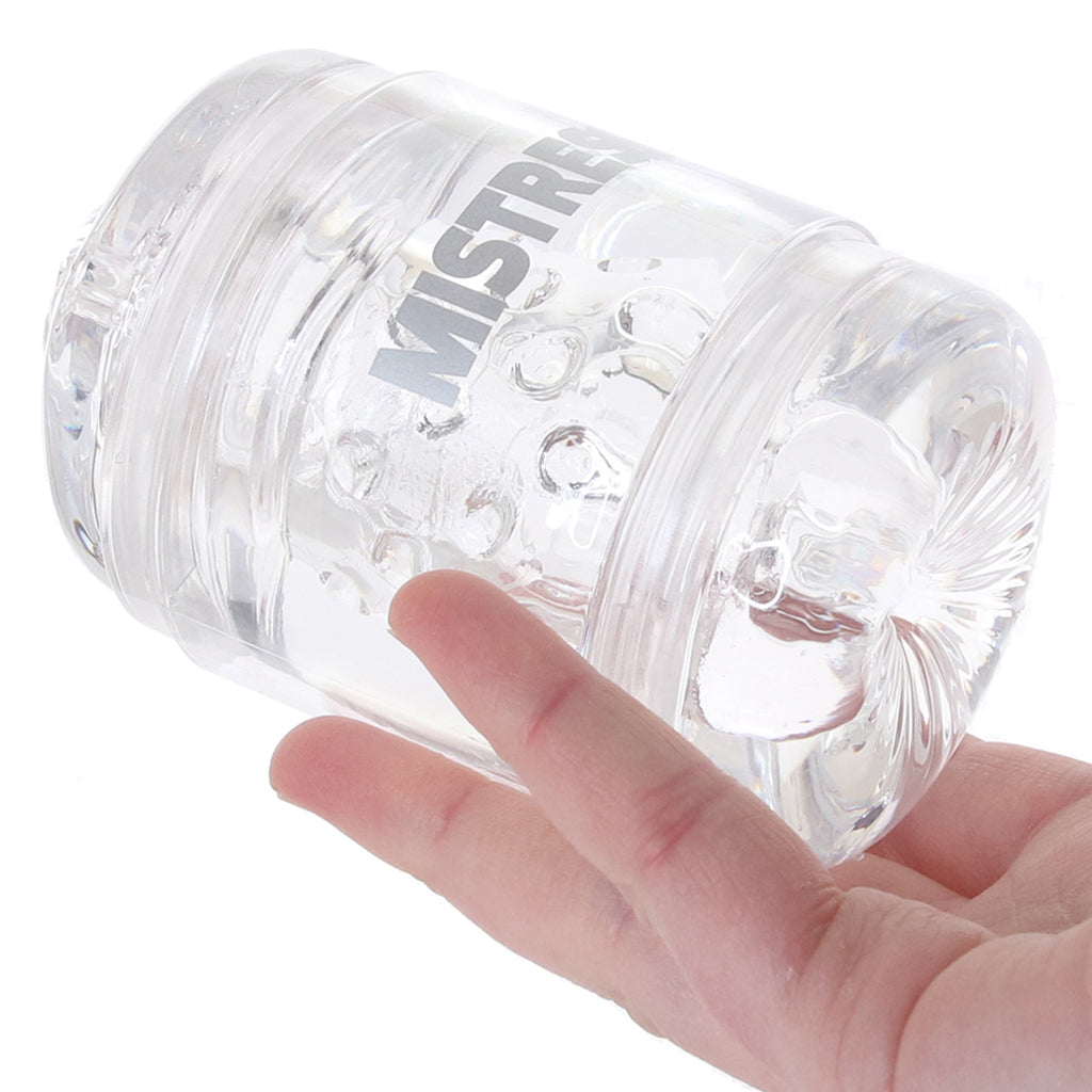 XR Brands Mistress Double Shot Pussy & Ass Stroker in Clear - Male Masturbators - HoneyHugs Canada (View 4)