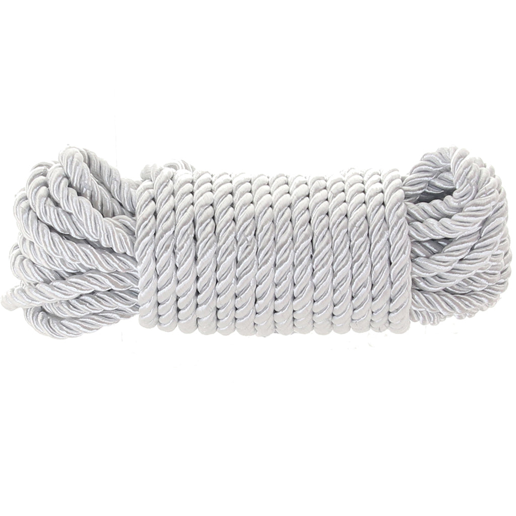 Bound 25 Foot Silver Rope: Luxurious Soft Poly Restraint for BDSM & Fetish