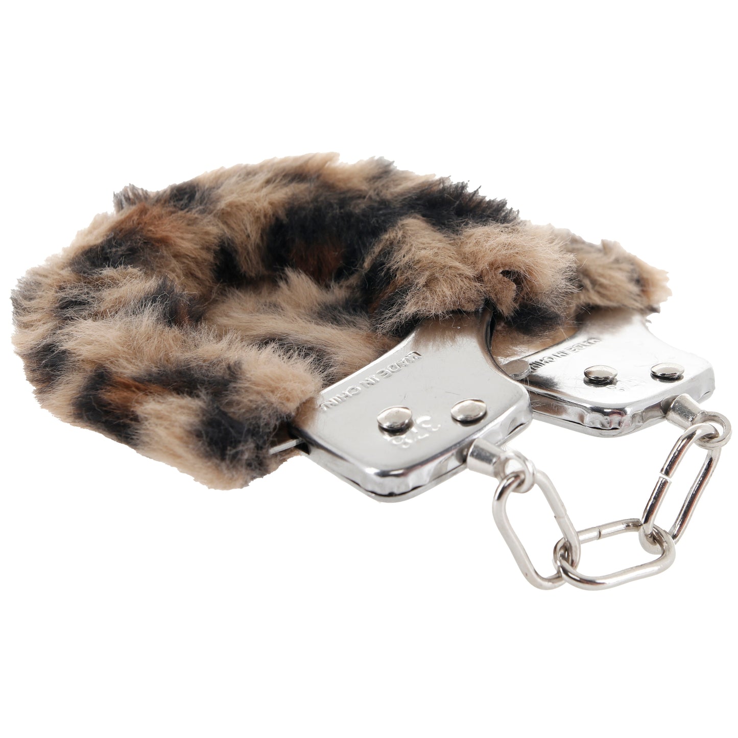 Furry Hand Cuffs in Leopard