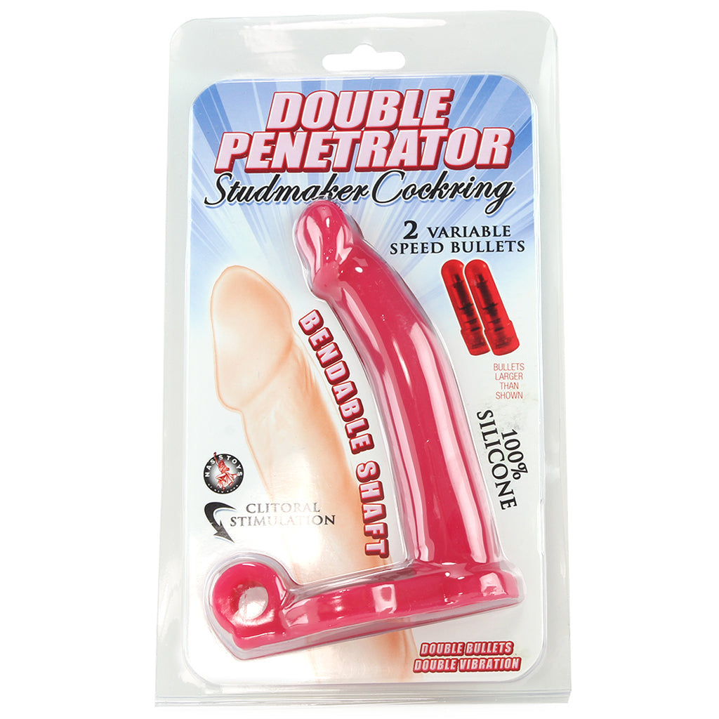 Nasstoys Double Penetrator Silicone Studmaker Cock Ring in Pink - Vibrators - HoneyHugs Canada (View 6)