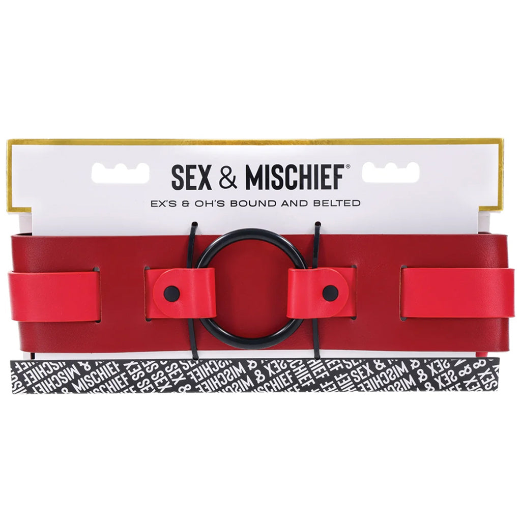 Ex's & Oh's Bound And Belted: Elegant Vegan Leather Waist Restraint for Universal Cuffs