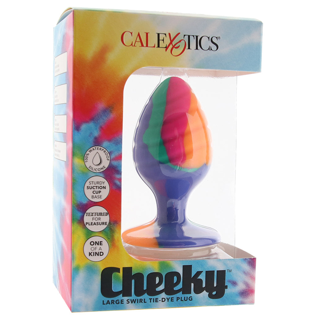 Cheeky Large Swirl Tie-Dye Butt Plug