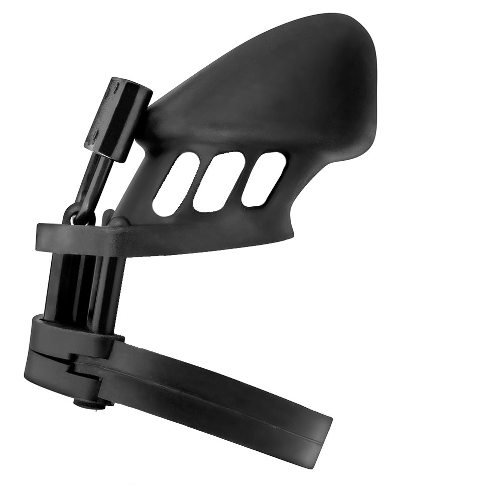Blue Line Silicone Chastity Cage – Master Your Desires with Unrivaled Black Silicone