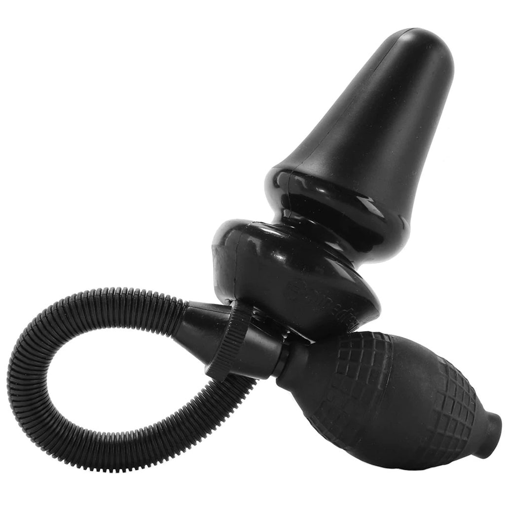 Anal Fantasy Inflatable Anal Plug Black - Expandable Silicone Pleasure