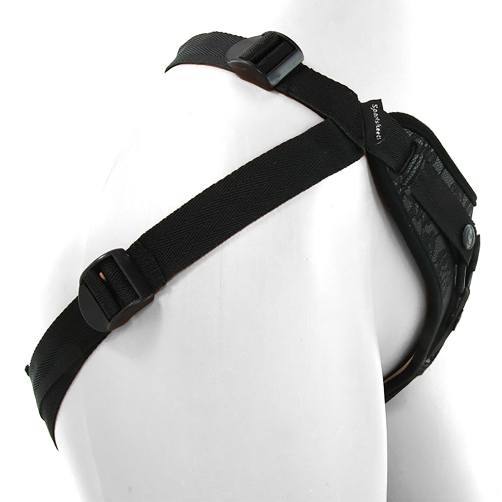 Sincerely Black Lace Strap-On Harness: Luxurious Comfort, Empowered Play