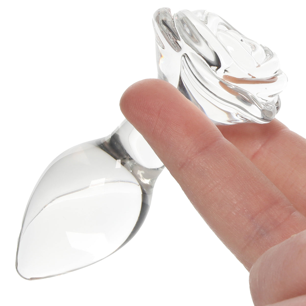 Clarity Utopian Bloom Glass Rose Butt Plug