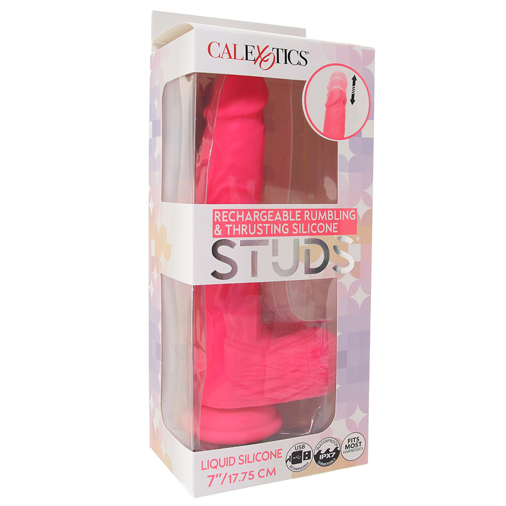 CalExotics Studs Rumbling & Thrusting Vibe in Pink - Vibrators - HoneyHugs Canada (View 6)