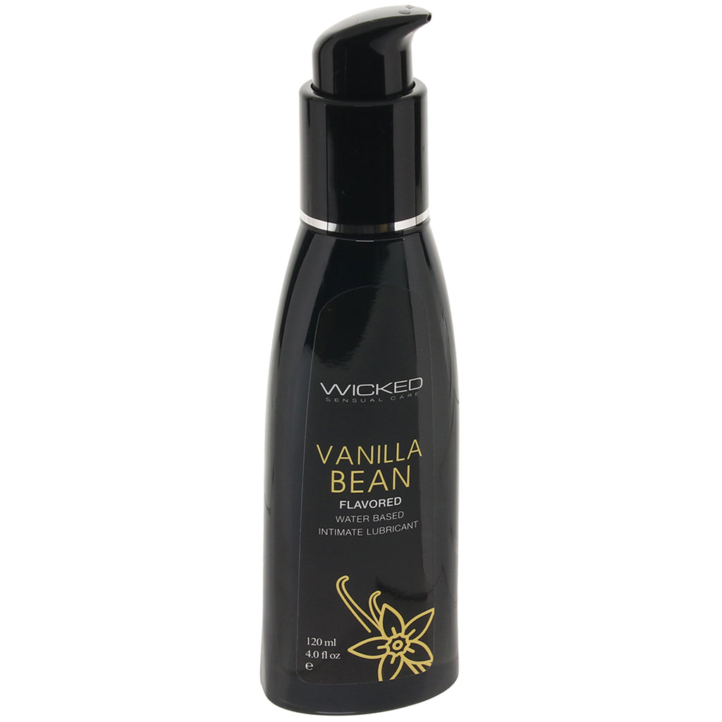 Wicked Aqua Vanilla Bean Flavored Lube - Luxurious, Long-Lasting Water-Based Pleasure, 4oz/120ml