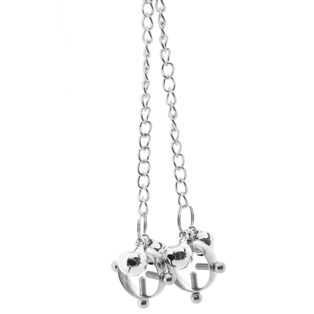 CalExotics Nipple Grips: 4-Point Press with Bells for Exquisite Nipple Play & Temperature Sensations