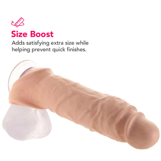 RealRock Penis Sleeve 9 Inch Extender in White