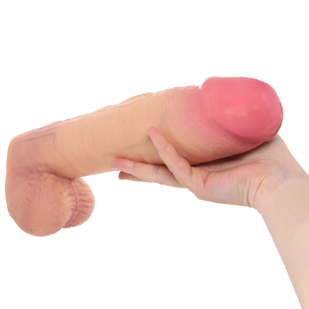 LoveBotz 12 Inch Cock Lock Dildo with Balls in Light