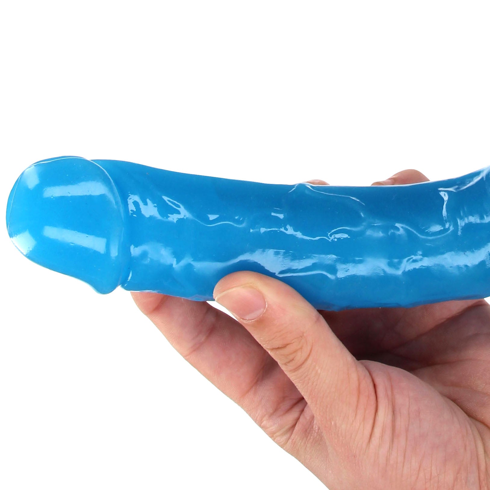 RealRock Glow In The Dark 15 Inch Double Dildo in Blue