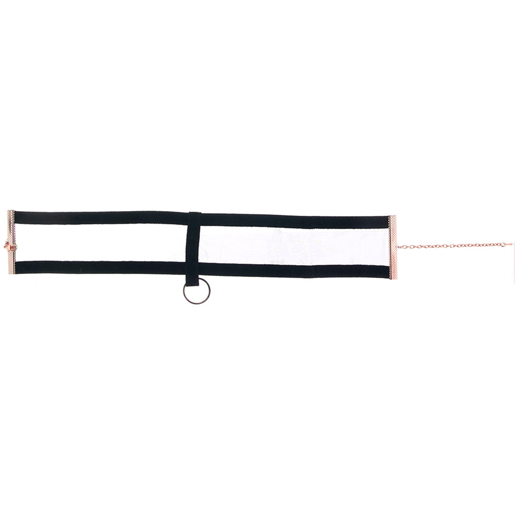 Sex & Mischief Sheer Day Collar | Rose Gold & Jet Black Mesh Statement