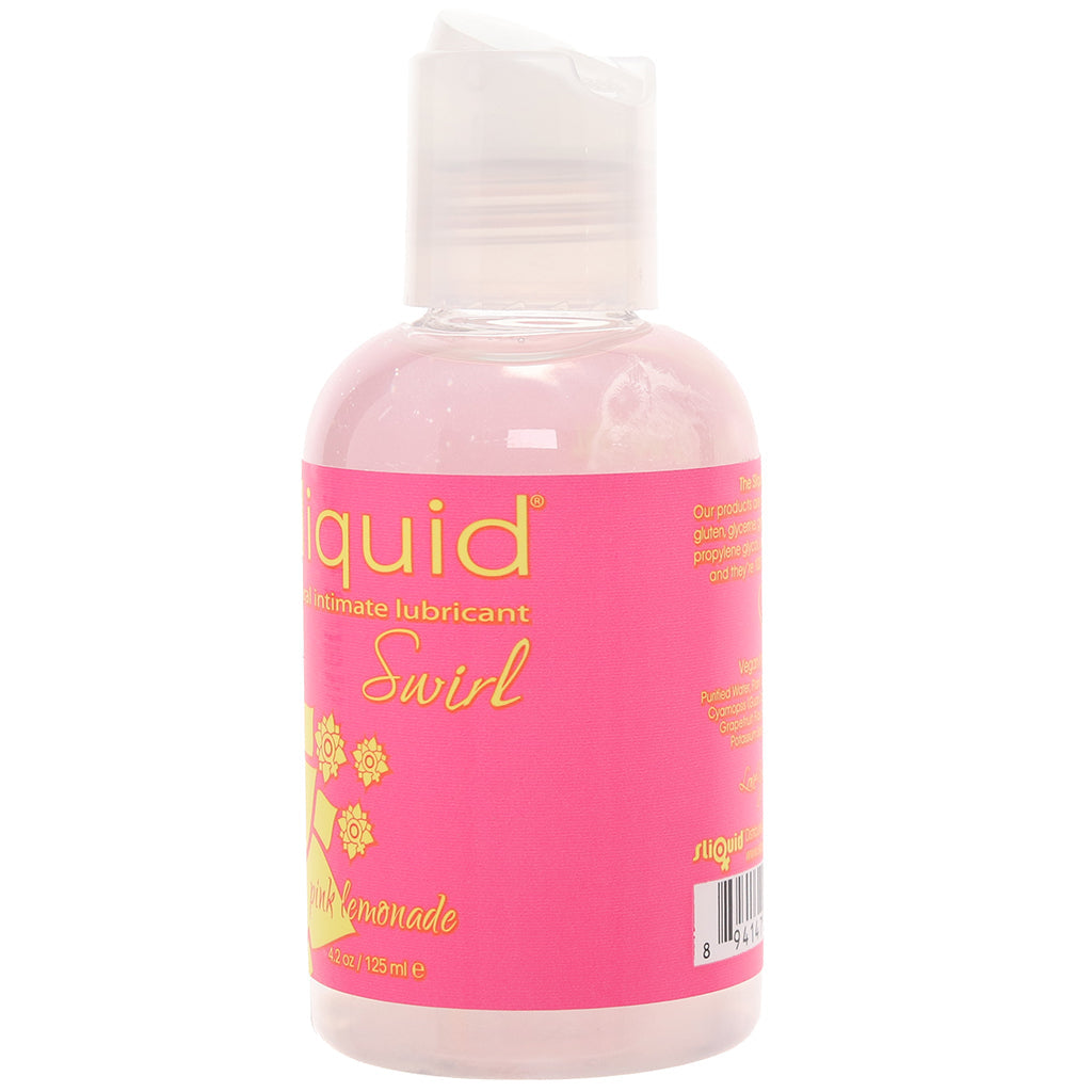 Sliquid Swirl Pink Lemonade Flavored Lube - Natural, Vegan, Oral & Toy Safe 4.2oz