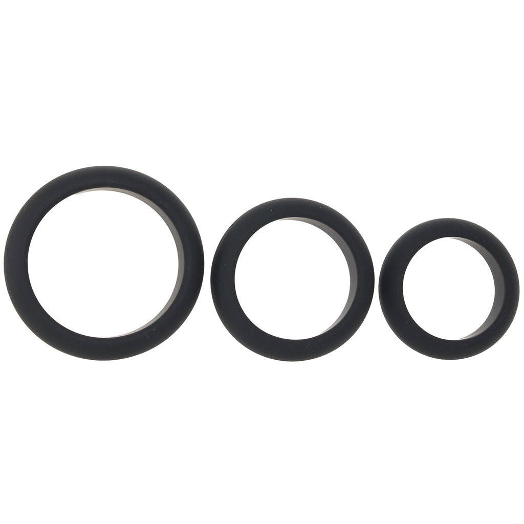LEVELZ 3 Piece Wide O Cock Ring Set in S-L