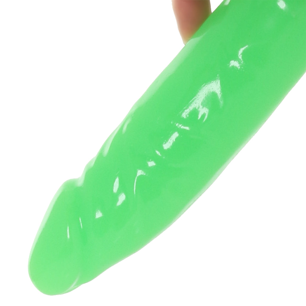 RealRock Glow In The Dark 11 Inch Slim Dildo in Green