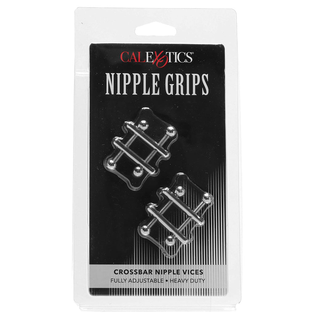 CalExotics Nipple Grips Crossbar Vices: Seductive Silver Nipple Clamps for Tailored Temperature Play