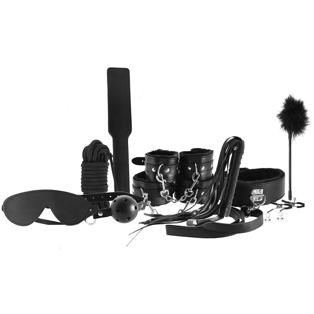 Master Series Hook Up 10-Piece Plush Bondage Set | Deluxe BDSM Starter Kit