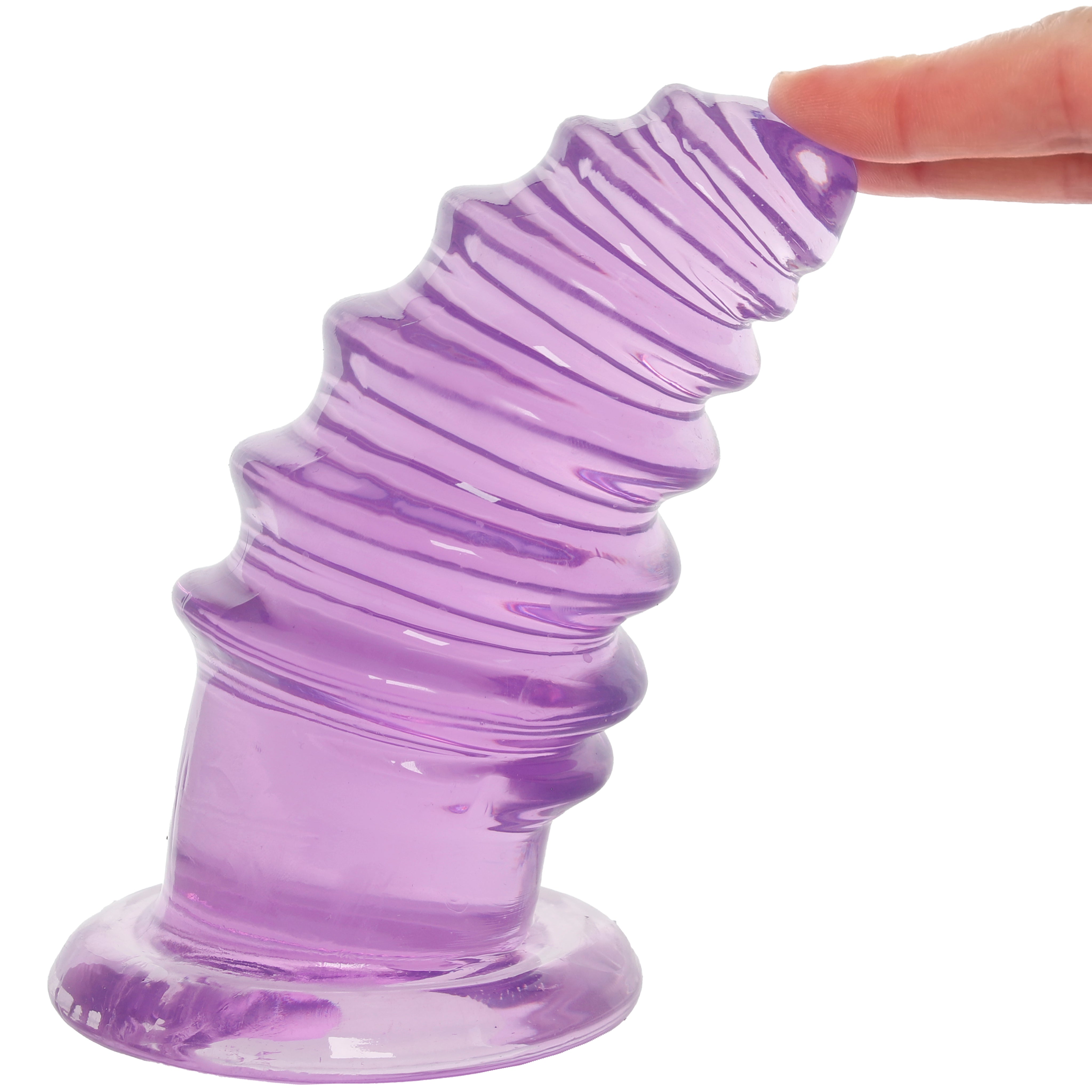 Crystal Jellies 7 Inch Anal Twist Butt Plug in Purple