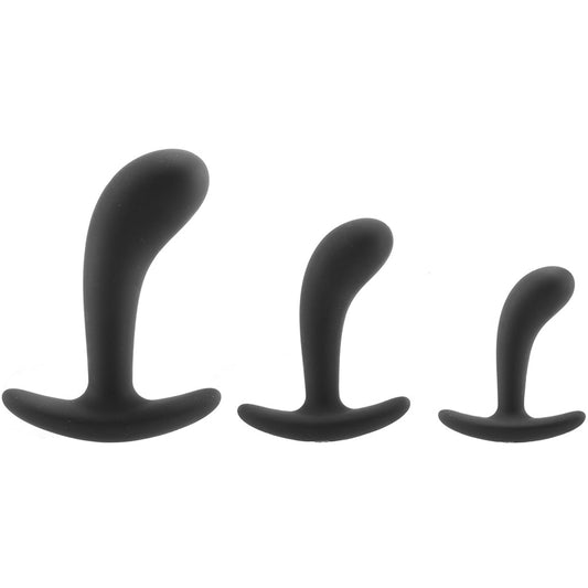 Renegade Black Silicone P-Spot Kit: Luxury 3-Piece Anal Pleasure & Prostate Stimulation Set