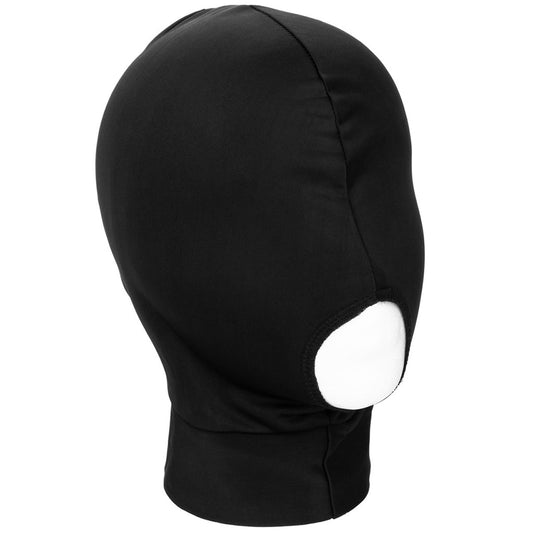 Boundless Open Mouth Hood: Seductive Black Stretch Mask for Intimate Play