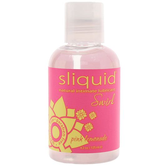 Sliquid Swirl Pink Lemonade Flavored Lube - Natural, Vegan, Oral & Toy Safe 4.2oz