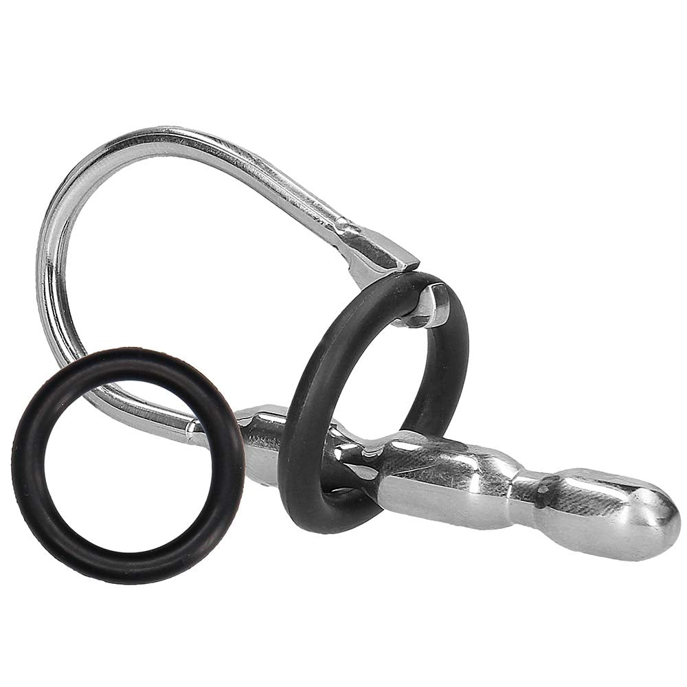 Ouch! 10mm Polished Steel Urethral Sounding Plug with Dual Silicone Rings | Premium Internal Sensation