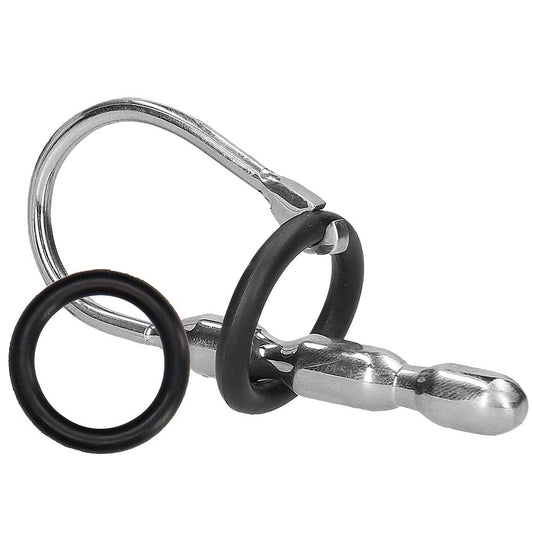 Ouch! 10mm Polished Steel Urethral Sounding Plug with Dual Silicone Rings | Premium Internal Sensation