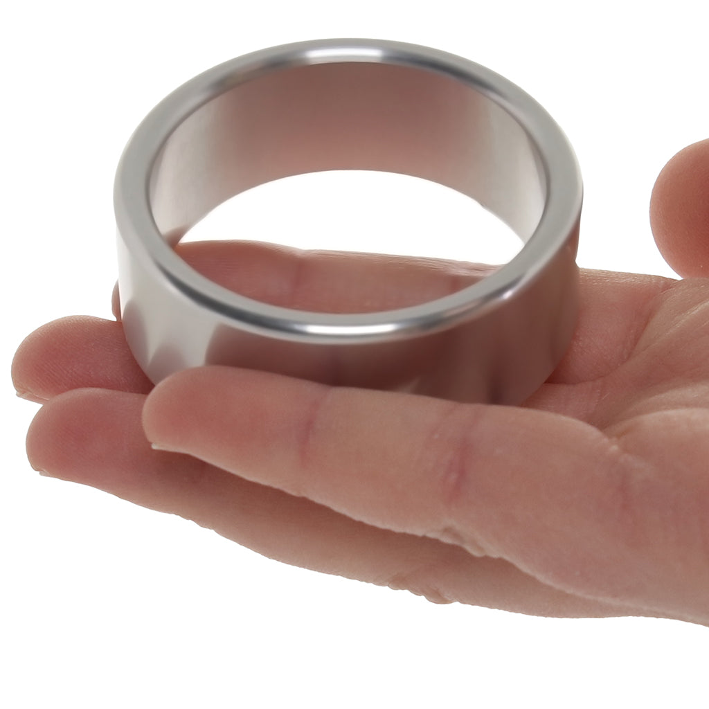 Rock Solid The Brushed Alloy Cock Ring in Large