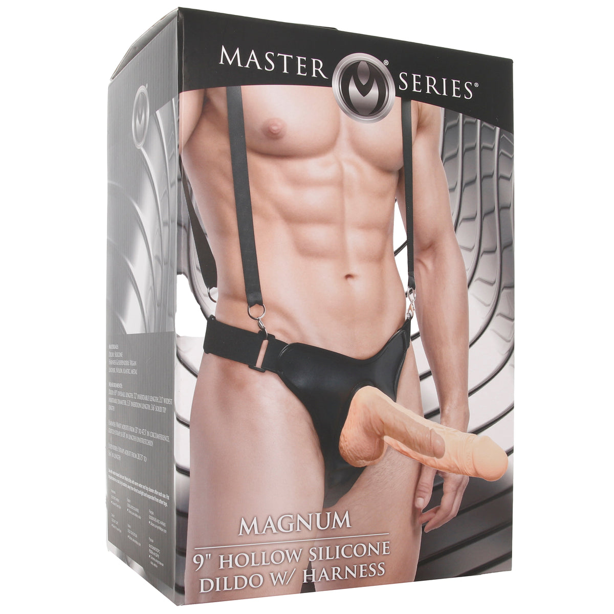 Master Series Magnum 9 Inch Hollow Dildo and Harness